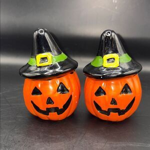 Halloween Pumpkin witch jack o lantern Salt Pepper